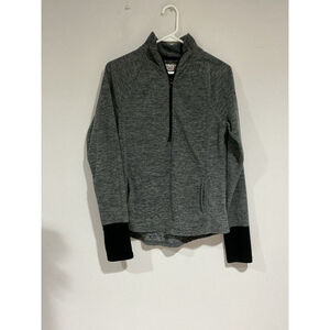 Woman’s So Quarter Zip Mock Neck Pullover Soft Fleece Medium Gray Black